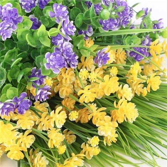 9pcs Artificial Flowers UV Resistant Faux Outdoor Fake Plastic Flowers Cemetery - Picture 3 of 6